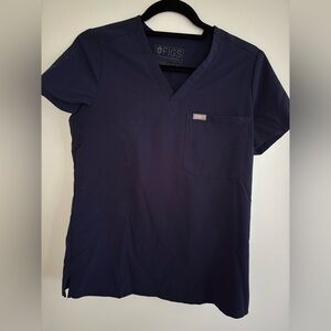 Figs Deep Blue V-Neck Scrub Top